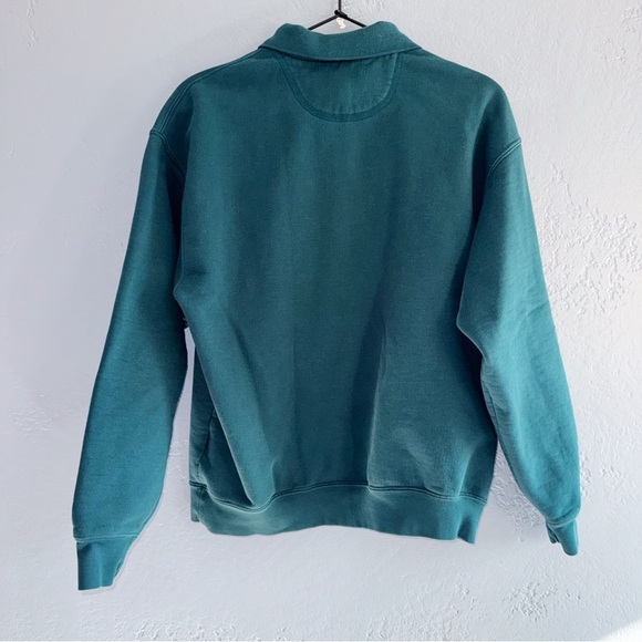 Land’s End Vintage Green Quarter Button Pull Over Sweater Size Medium - Picture 2 of 5